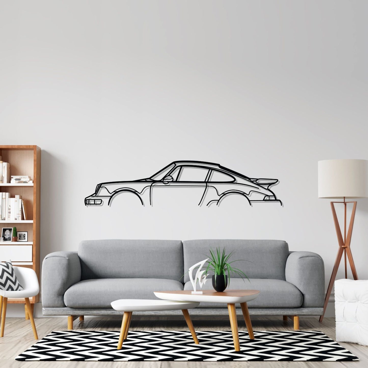 911 Turbo model 964 Classic Silhouette Metal Wall Art