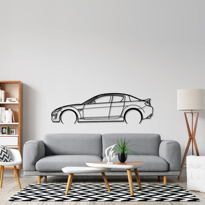 RX8 Detailed Silhouette Metal Wall Art