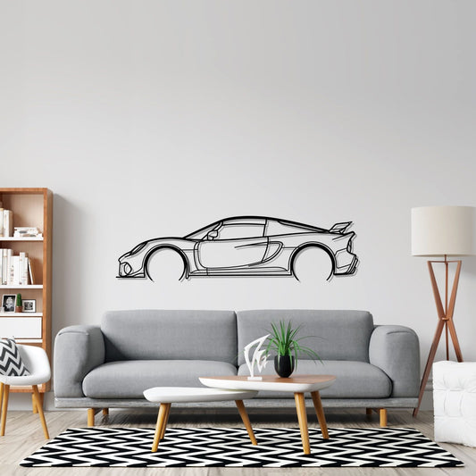 Exige 390 Detailed Silhouette Metal Wall Art