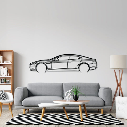 Aston Rapide Detailed Metal Silhouette Wall Art