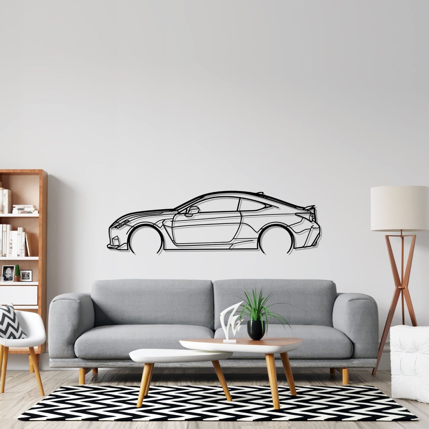 RC F Detailed Silhouette Metal Wall Art