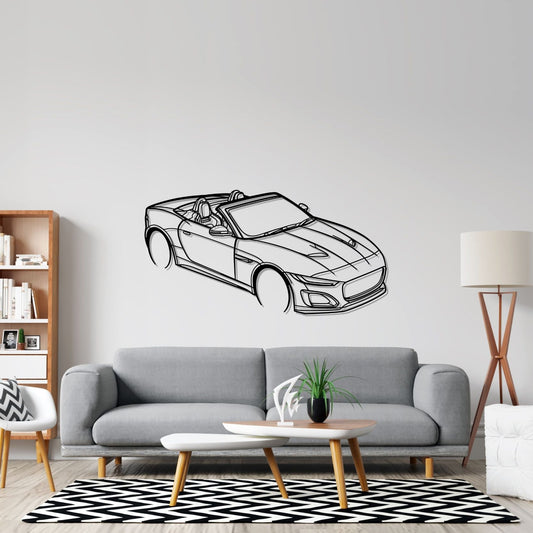 F-Type Top Angle Silhouette Metal Wall Art