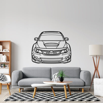 WRX STI 2012 Front  Silhouette Metal Wall Art