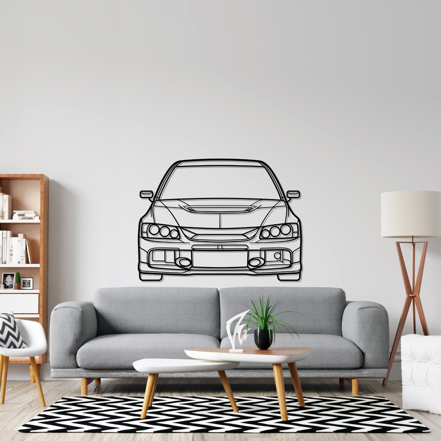 Evo 9 Front Silhouette Metal Wall Art