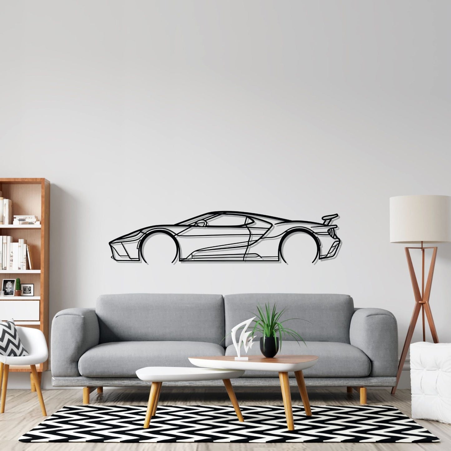 GT Mk2 Detailed Silhouette Metal Wall Art