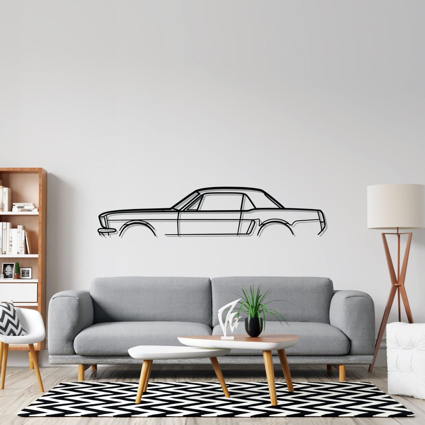 Mustang 1965 Classic Silhouette Metal Wall Art