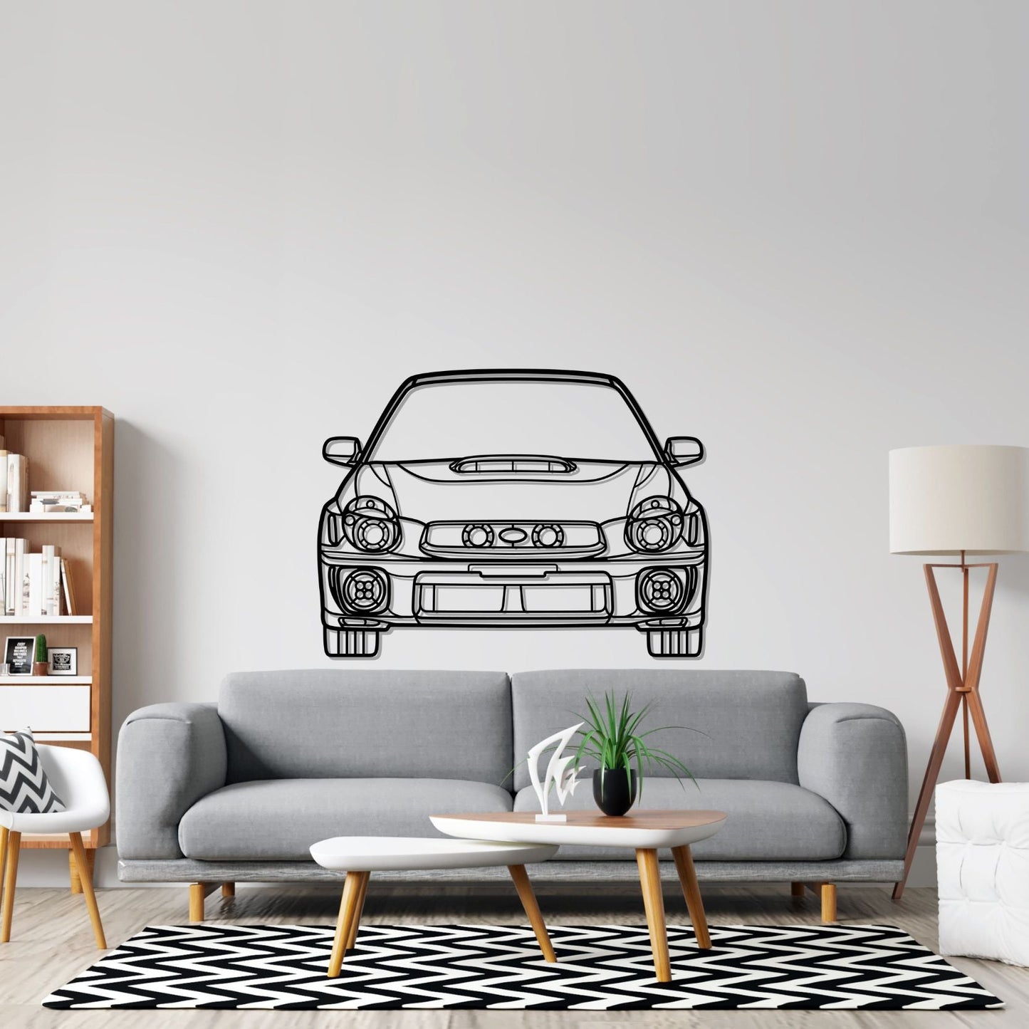 WRX 2002 Front  Silhouette Metal Wall Art