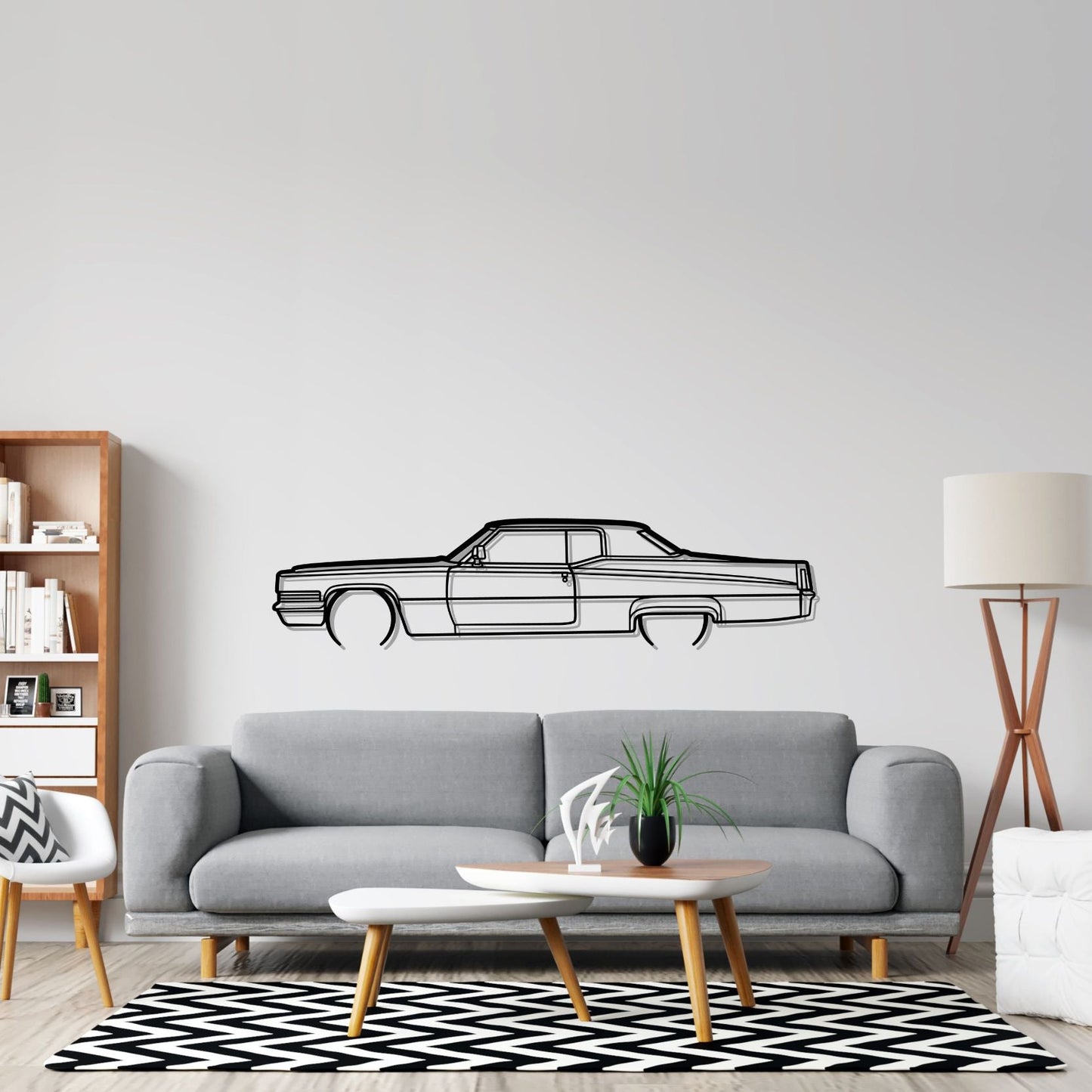 Deville 1970 Detailed Silhouette Metal Wall Art