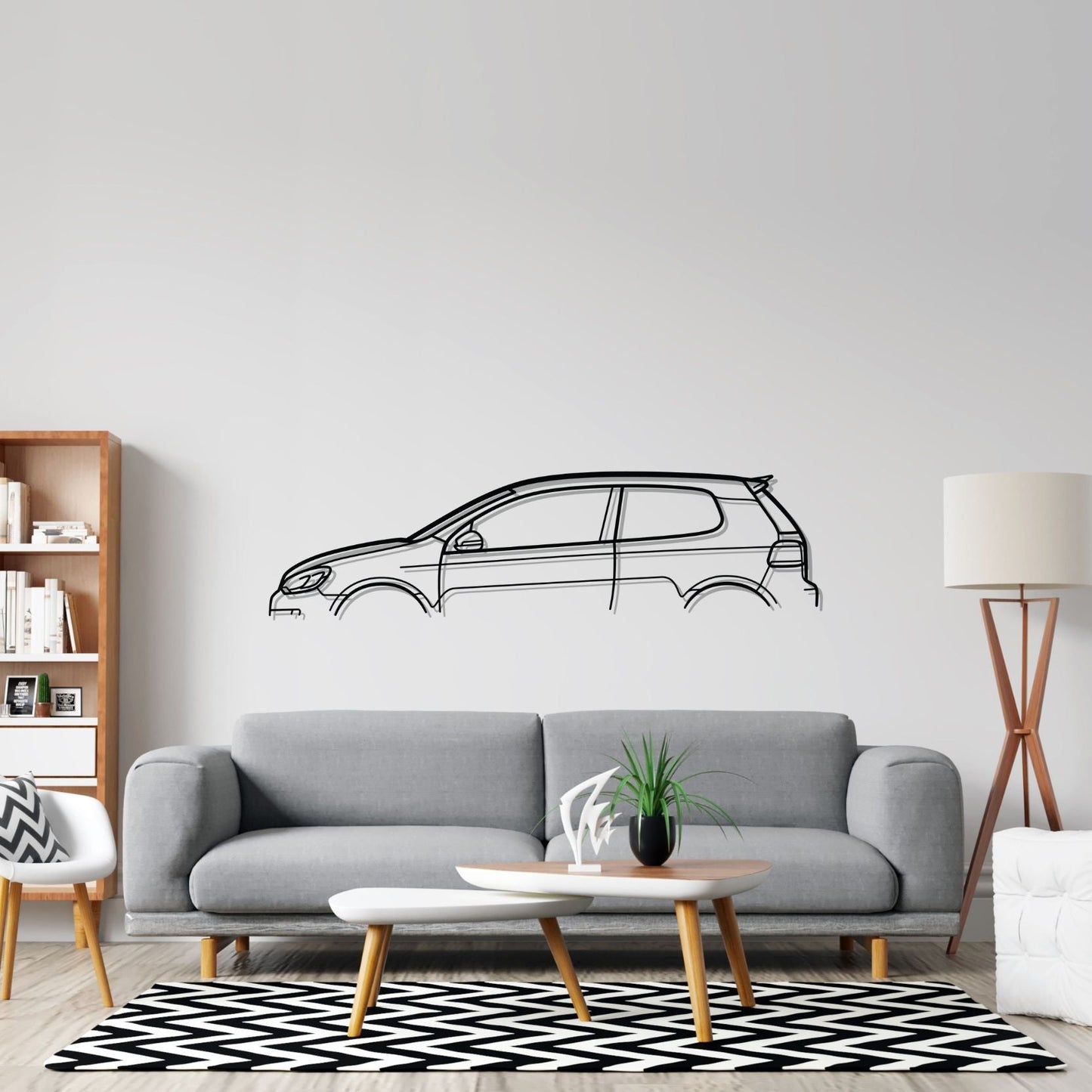 Golf MK6 GTI Classic Silhouette Metal Wall Art