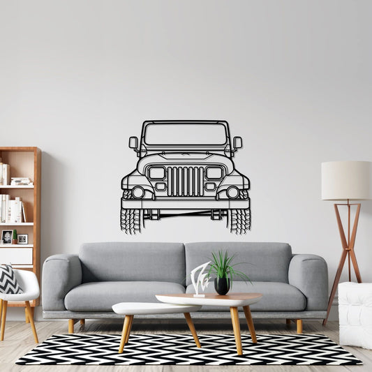 Wrangler Sahara 1988 Front Silhouette Metal Wall Art