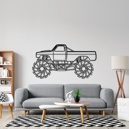 Mega Truck Detailed Silhouette Metal Wall Art