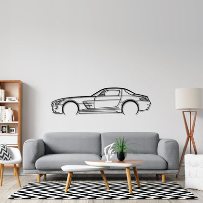 SLS AMG 2011 Detailed Silhouette Metal Wall Art