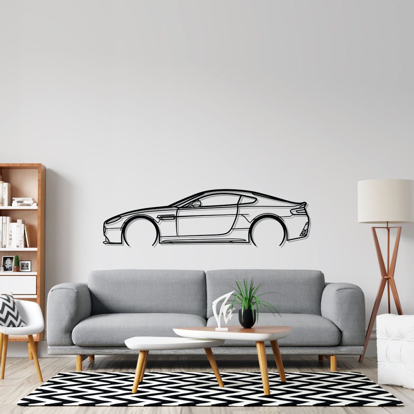 Aston Vantage Detailed Silhouette Metal Wall Art