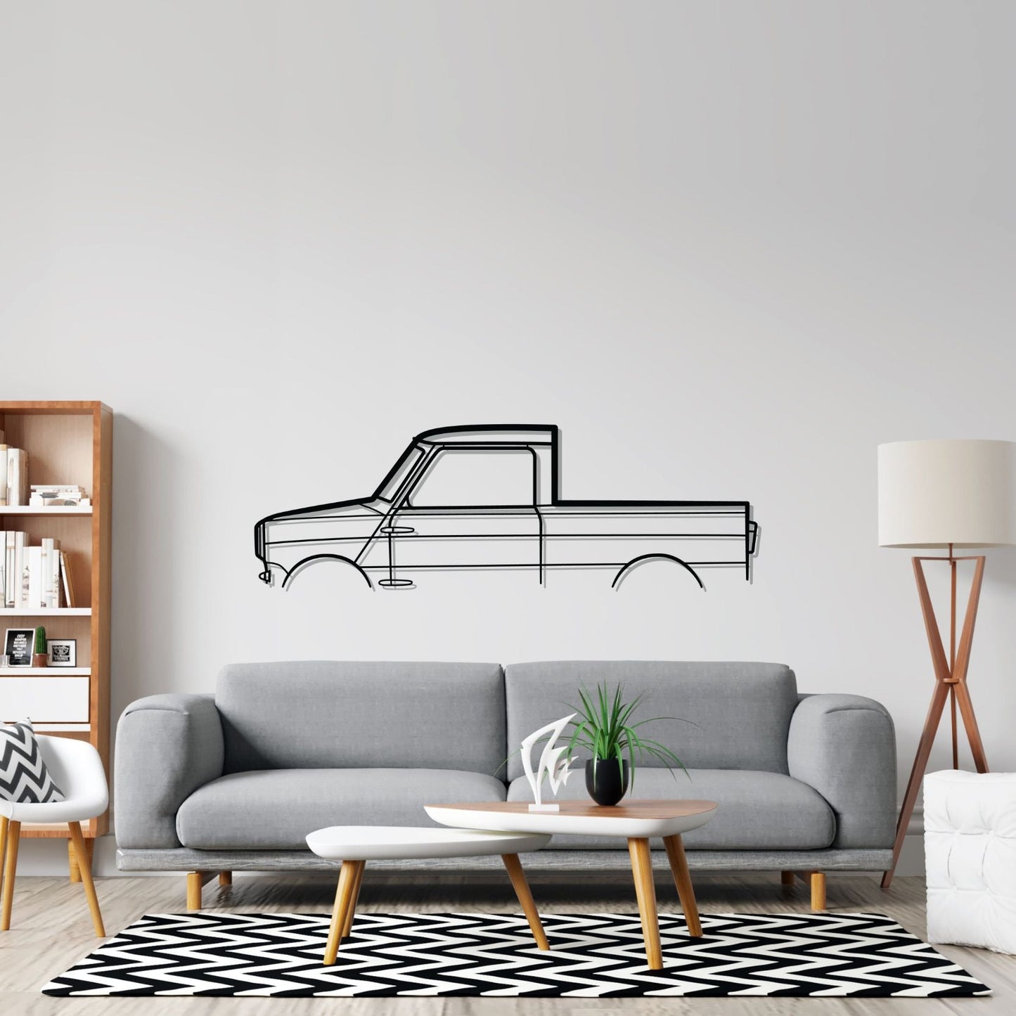 Mini Pickup Classic Silhouette Metal Wall Art