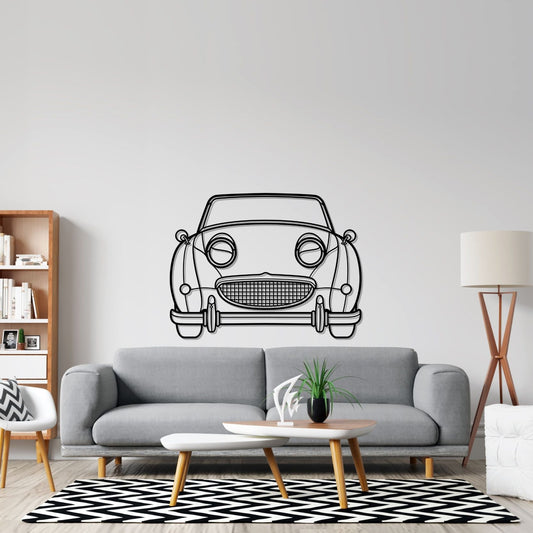 Healey Sprite Bug Eye 1960 Front  Silhouette Metal Wall Art