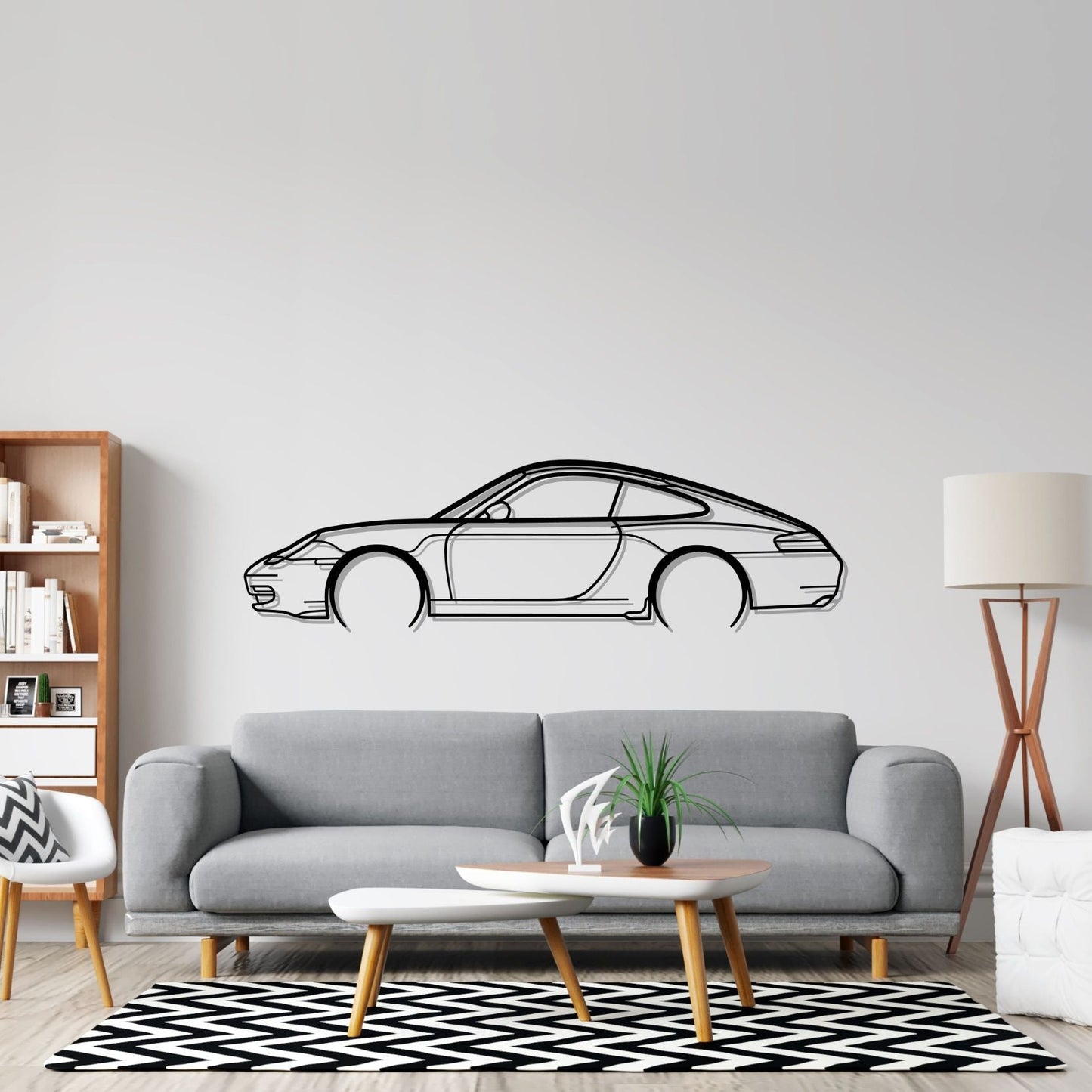 911 model 996 Detailed Silhouette Metal Wall Art