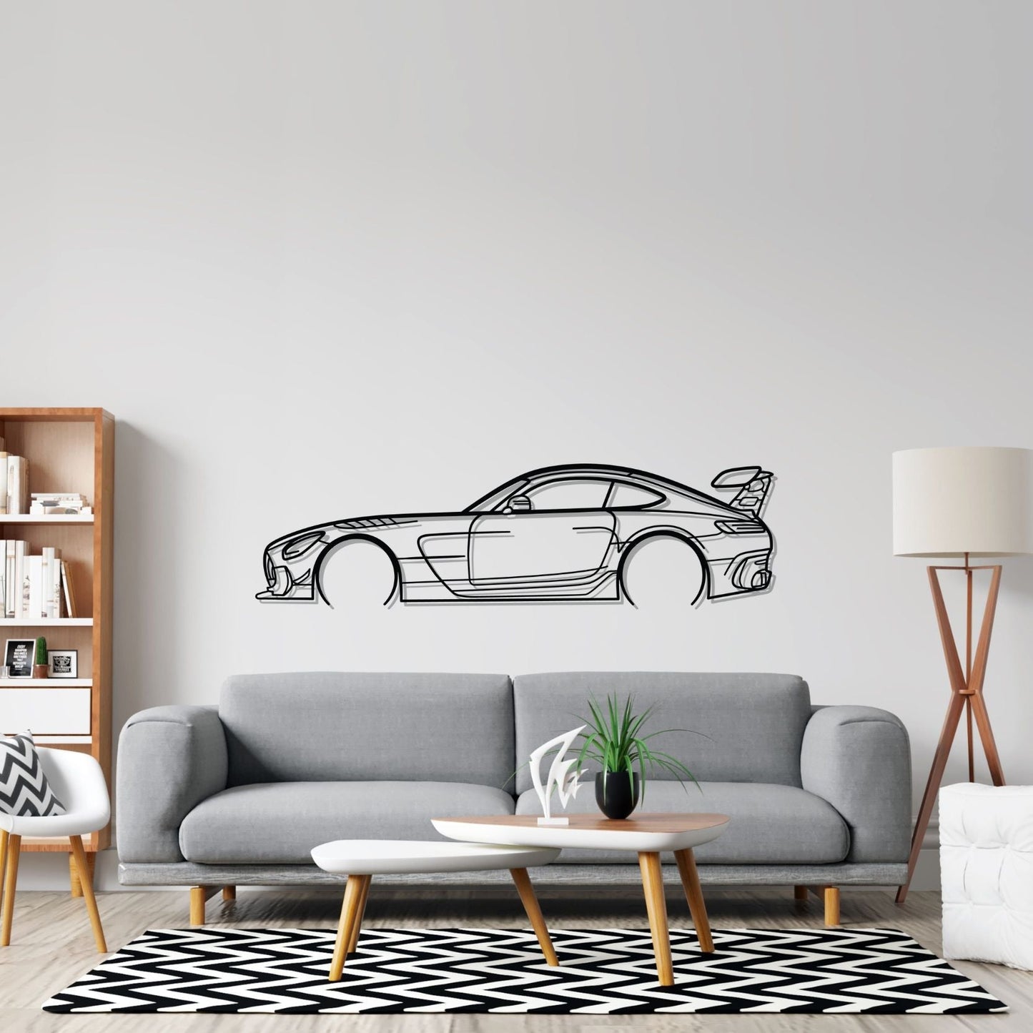 AMG GT black series Detailed Silhouette Metal Wall Art