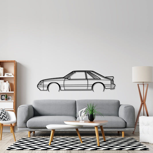 Mustang GT 1985 Detailed Silhouette Metal Wall Art