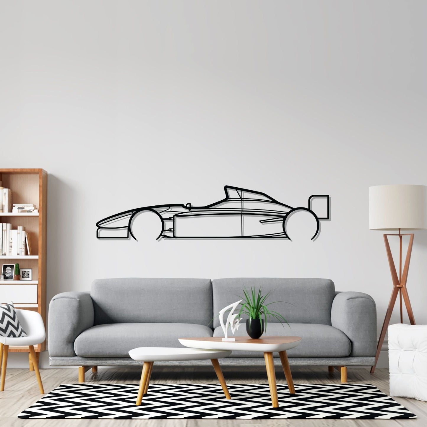 Lola T96 Detailed Silhouette Metal Wall Art