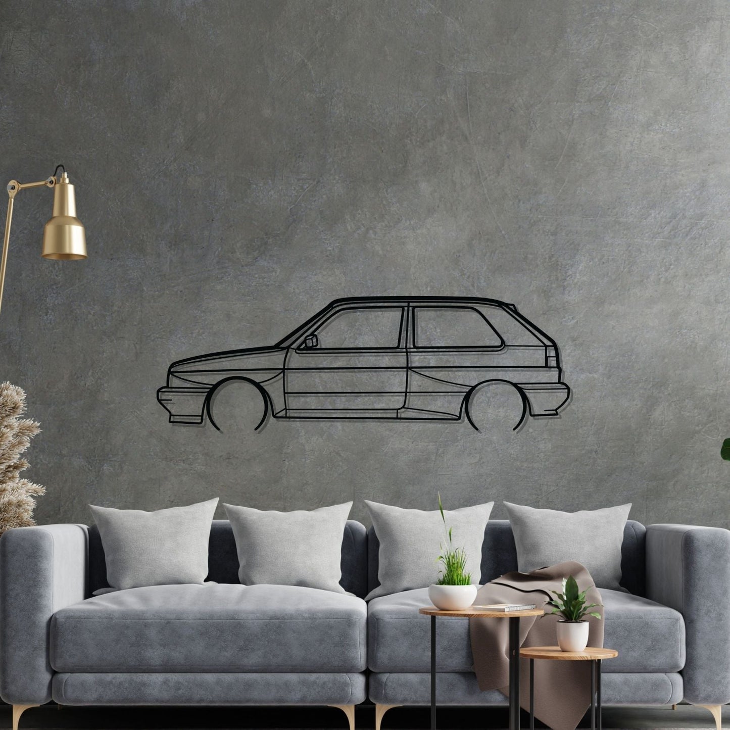 Golf Rallye Detailed Silhouette Metal Wall Art