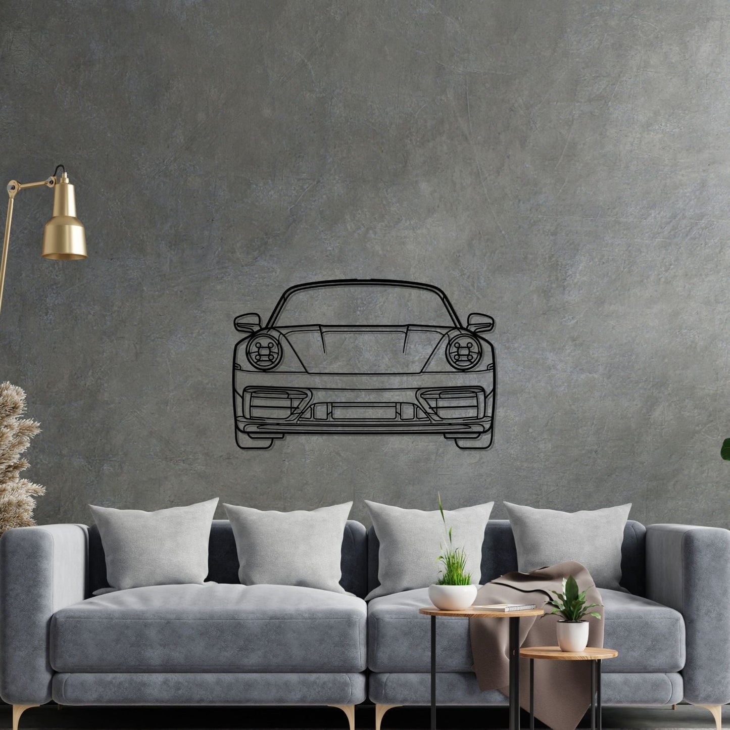 911 model 992 Front Silhouette Metal Wall Art