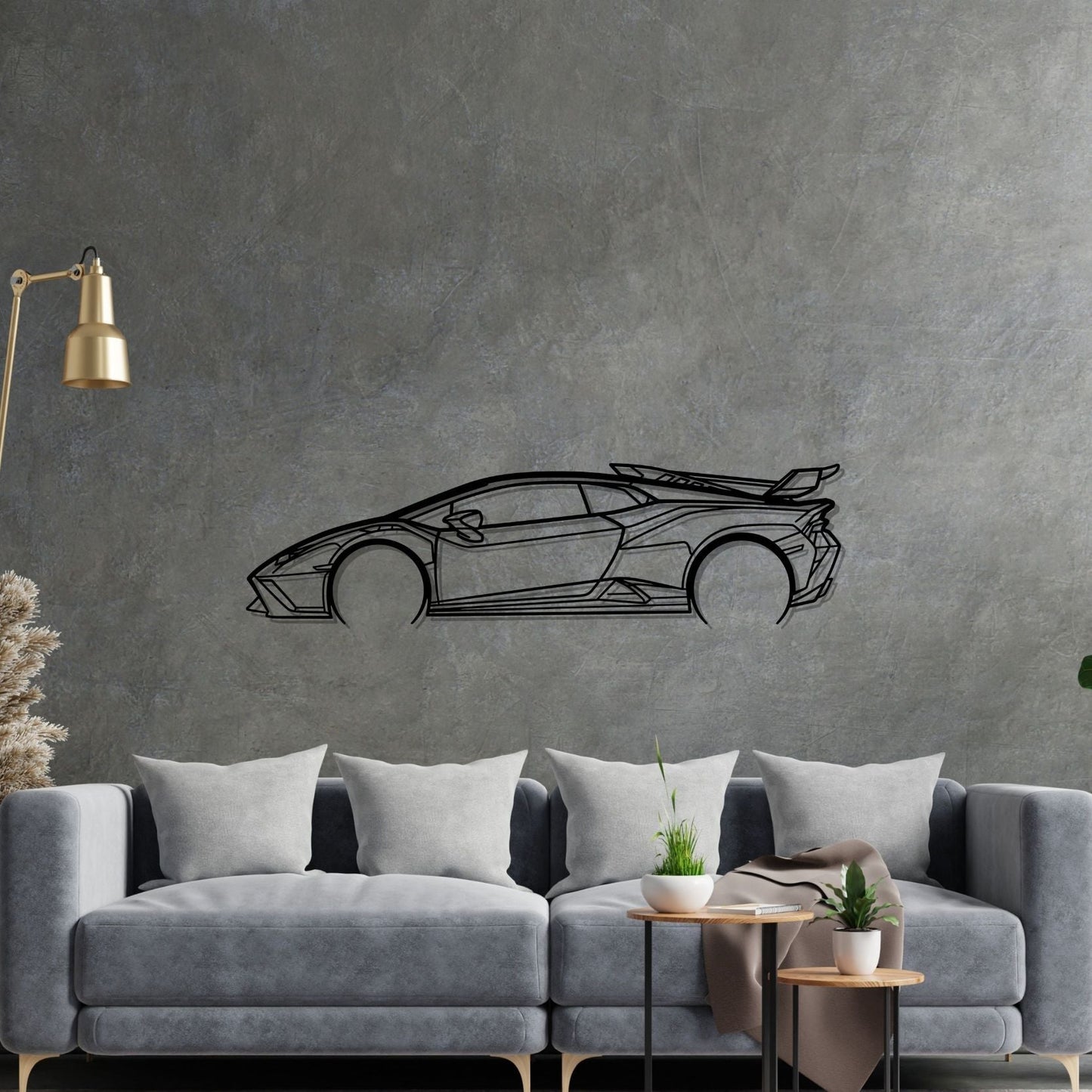 Huracan STO Detailed Silhouette Metal Wall Art