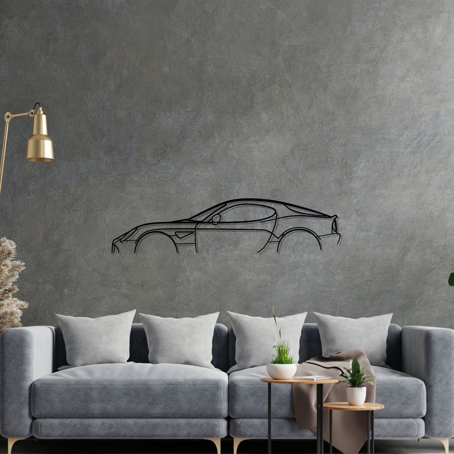 Alfa 8C Classic Metal Silhouette Wall Art