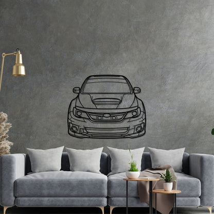 WRX STI 2012 Front  Silhouette Metal Wall Art