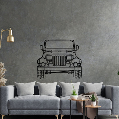 Wrangler Sahara 1988 Front Silhouette Metal Wall Art