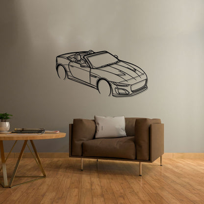 F-Type Top Angle Silhouette Metal Wall Art