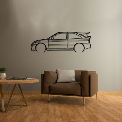 Escort Cossworth 1993 Detailed Silhouette Metal Wall Art