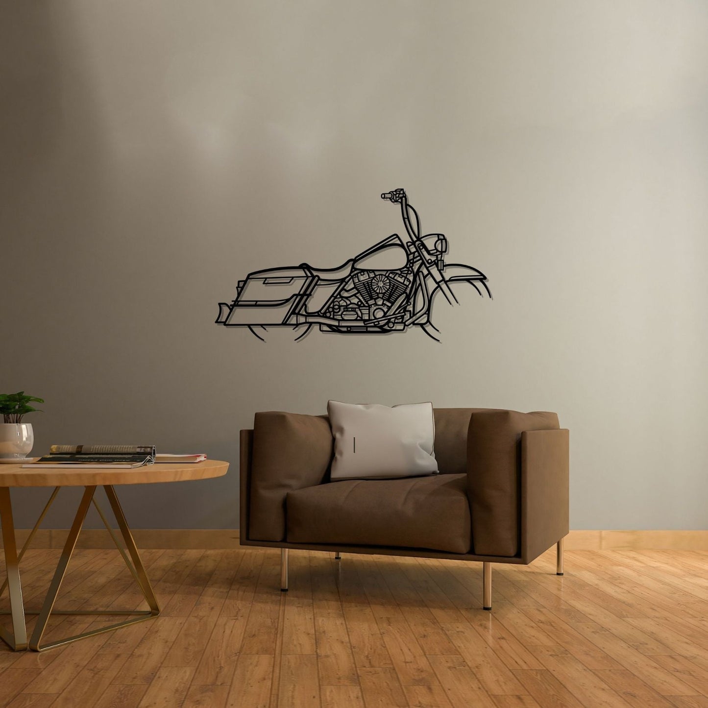 2014 Harley Davidson Road King Silhouette Metal Wall Art