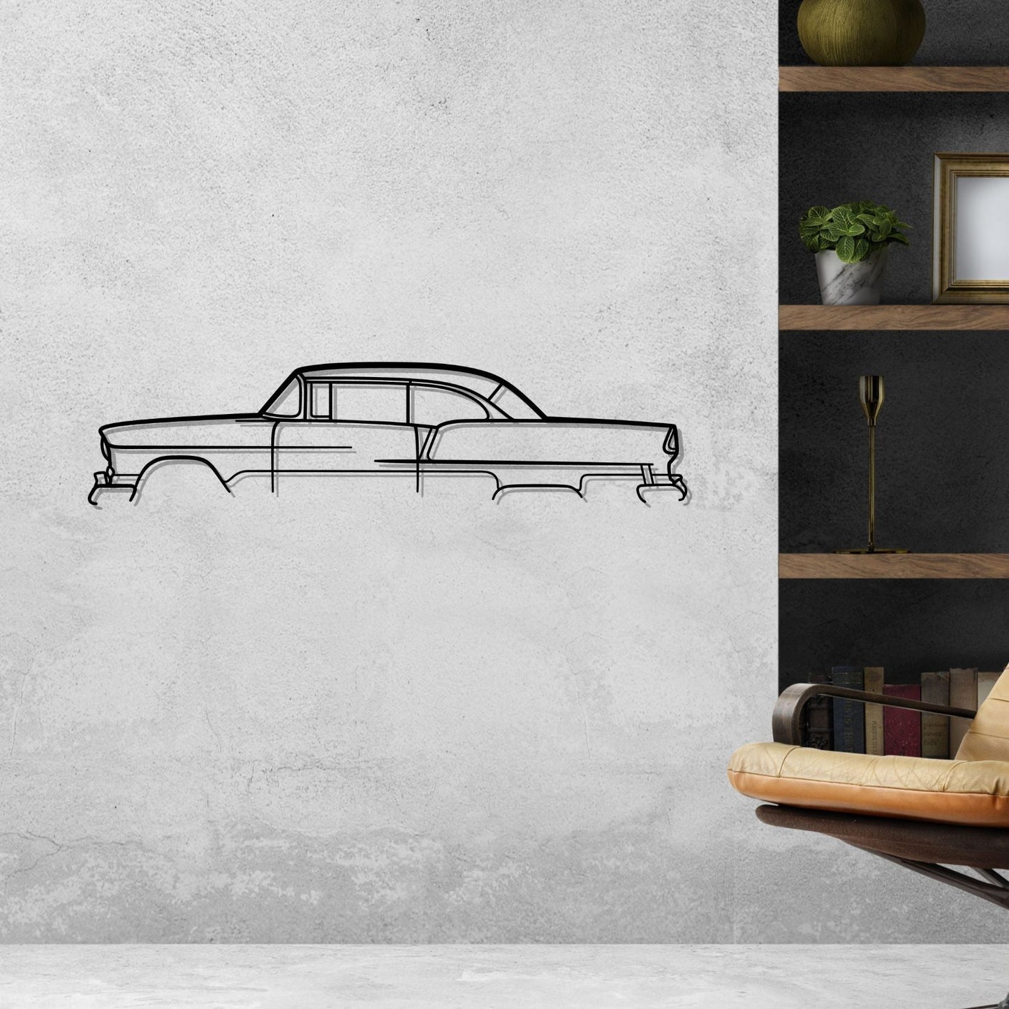 Bel Air 1955 Classic Silhouette Metal Wall Art