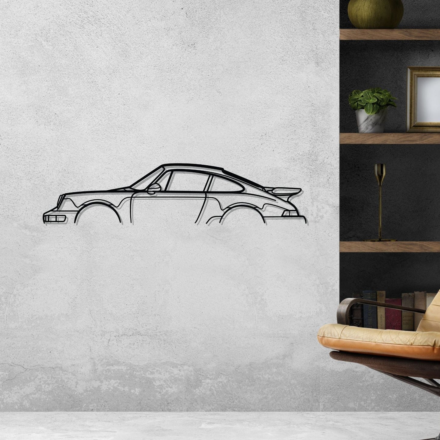 911 Turbo model 964 Classic Silhouette Metal Wall Art