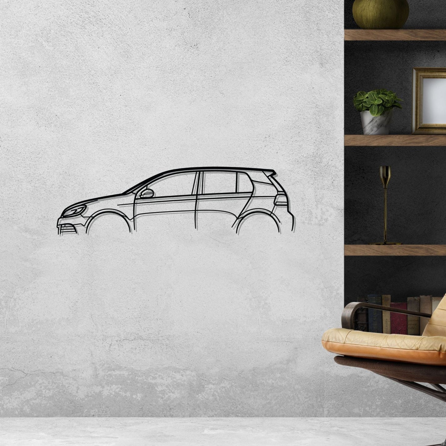 Golf 6 R Classic Silhouette Metal Wall Art