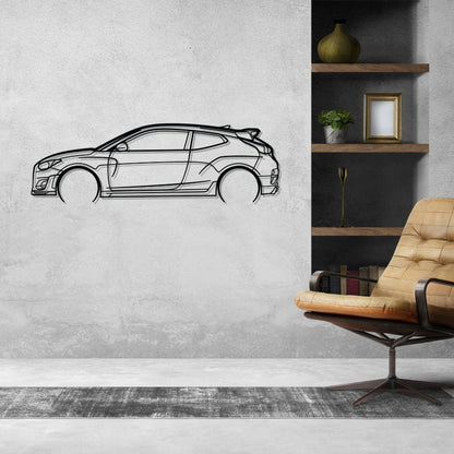 Veloster N Detailed Silhouette Metal Wall Art