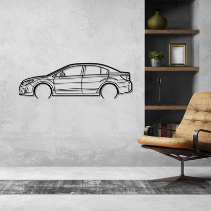 Impreza sedan 2015 Detailed Silhouette Metal Wall Art