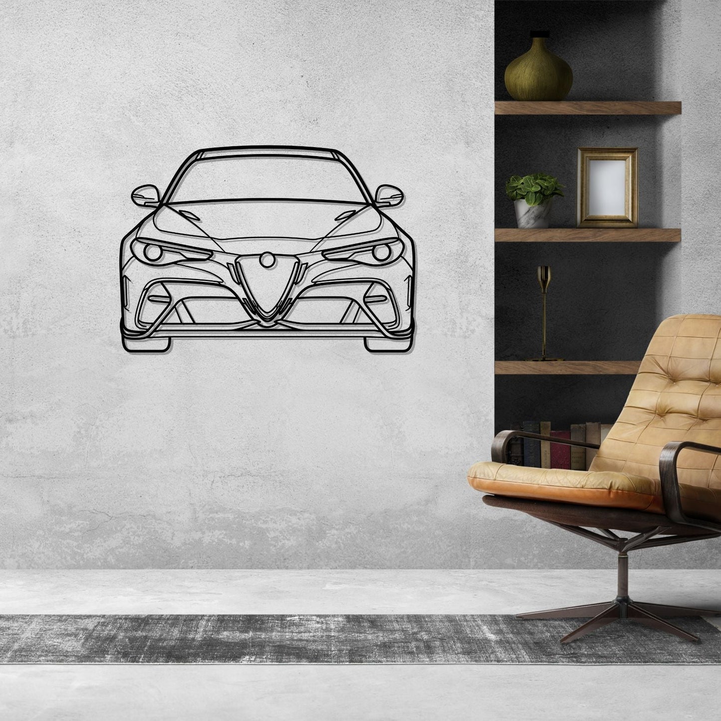 Giulia GTAm Front 2020  Silhouette Metal Wall Art