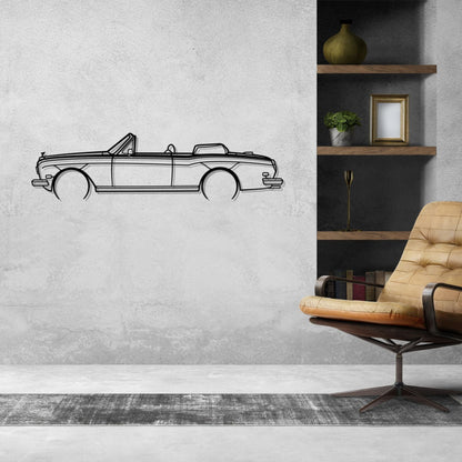 Royce Corniche convertible 1981 Detailed Silhouette Metal Wall Art