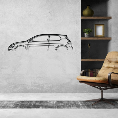 Golf R Mk7 2d Classic Silhouette Metal Wall Art