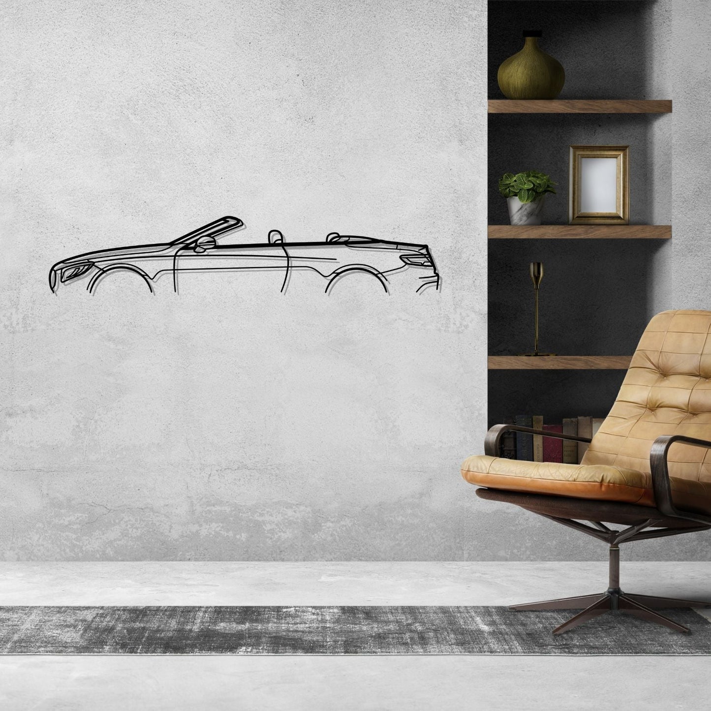 Mercedes s63 amg cabrio Classic Silhouette Metal Wall Art