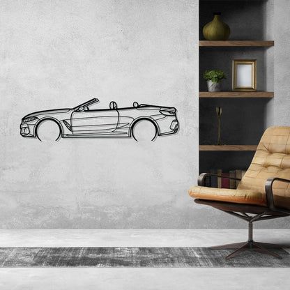 M850i Convertible Detailed Silhouette Metal Wall Art