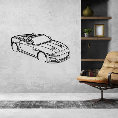 F-Type Top Angle Silhouette Metal Wall Art