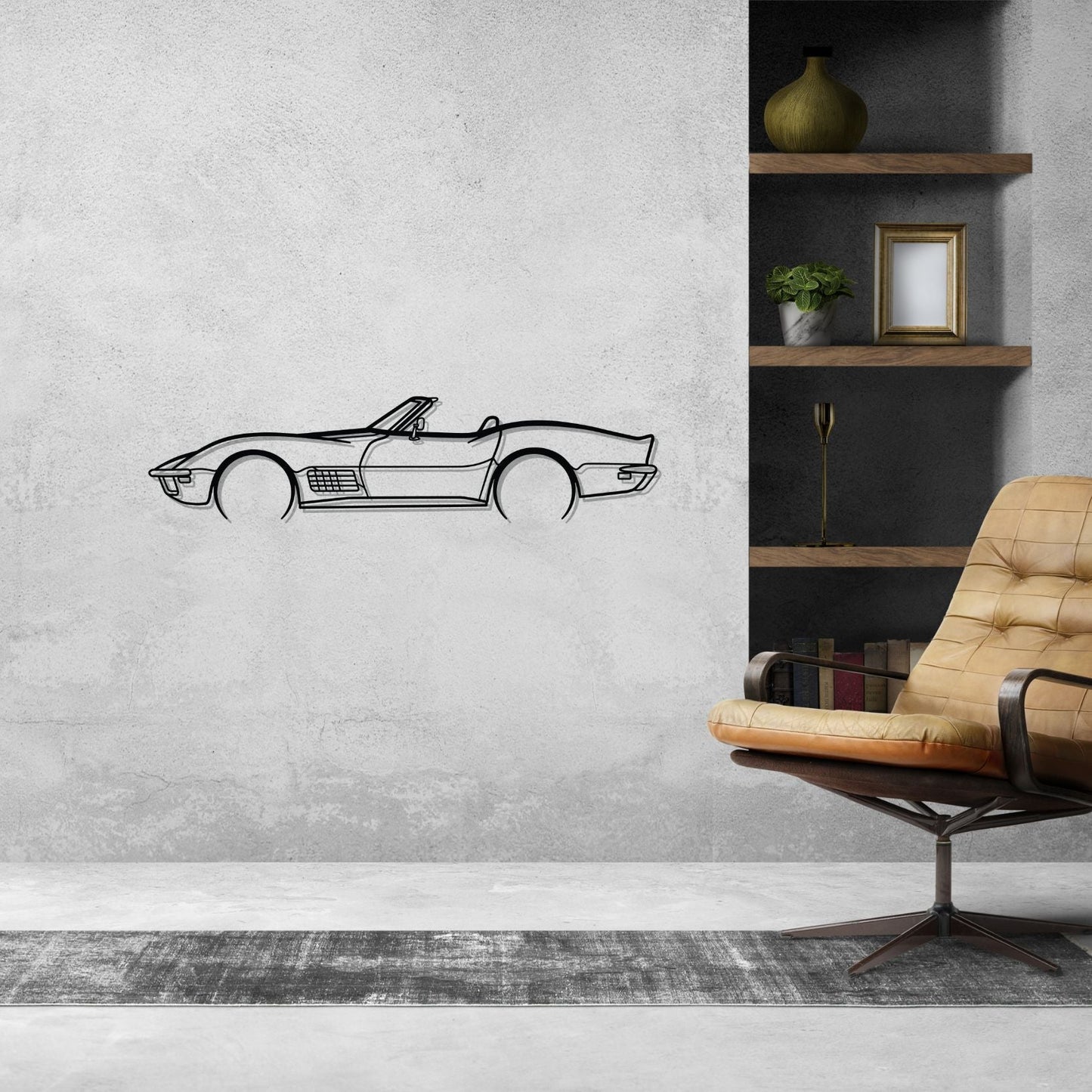 71 convertible Detailed Silhouette Metal Wall Art