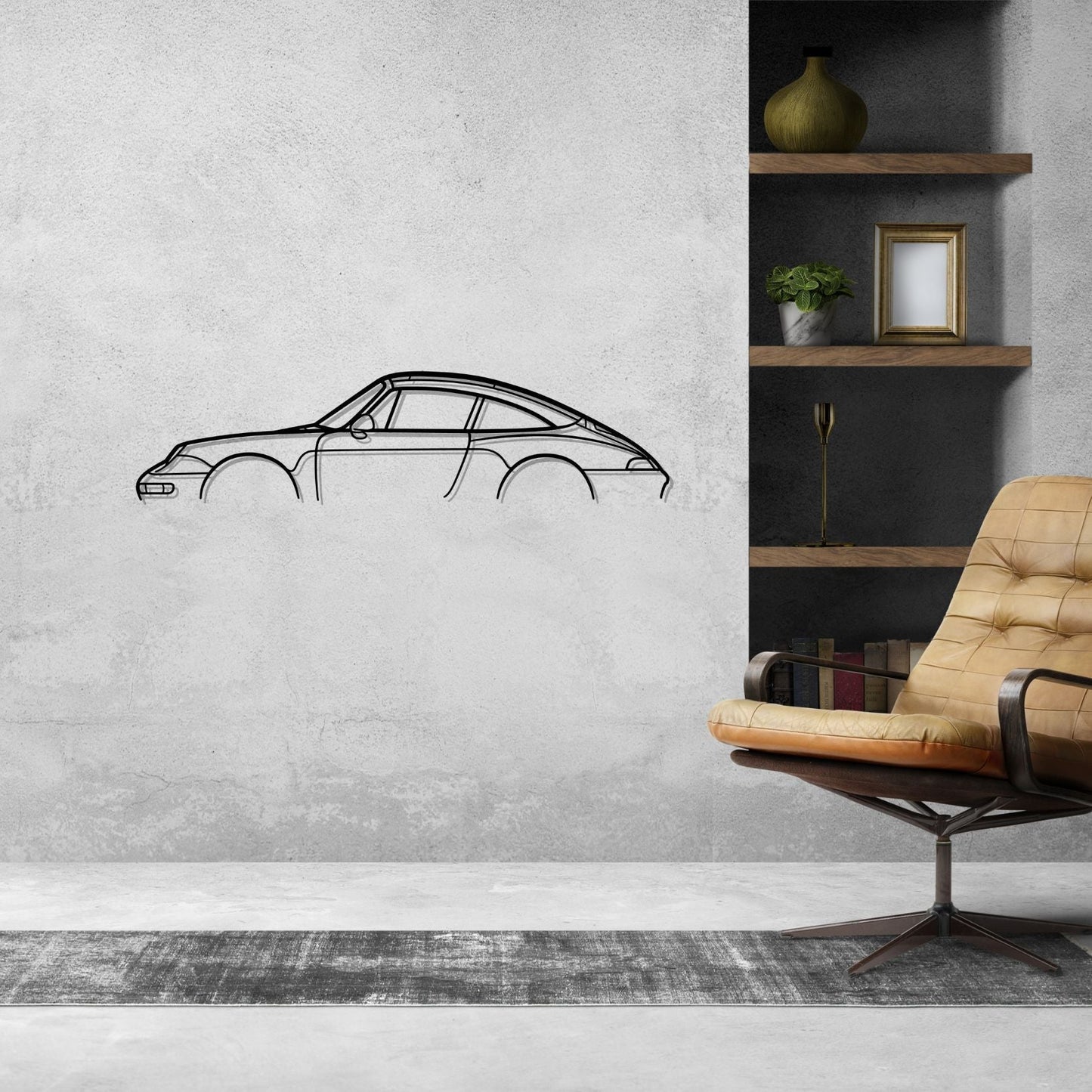 911 Targa model 993 Classic Silhouette Metal Wall Art