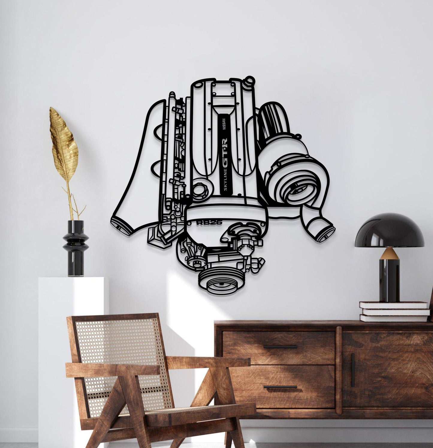 RB26 DETT Metal Engine Block Wall Art