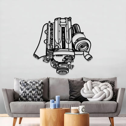 RB26 DETT Metal Engine Block Wall Art