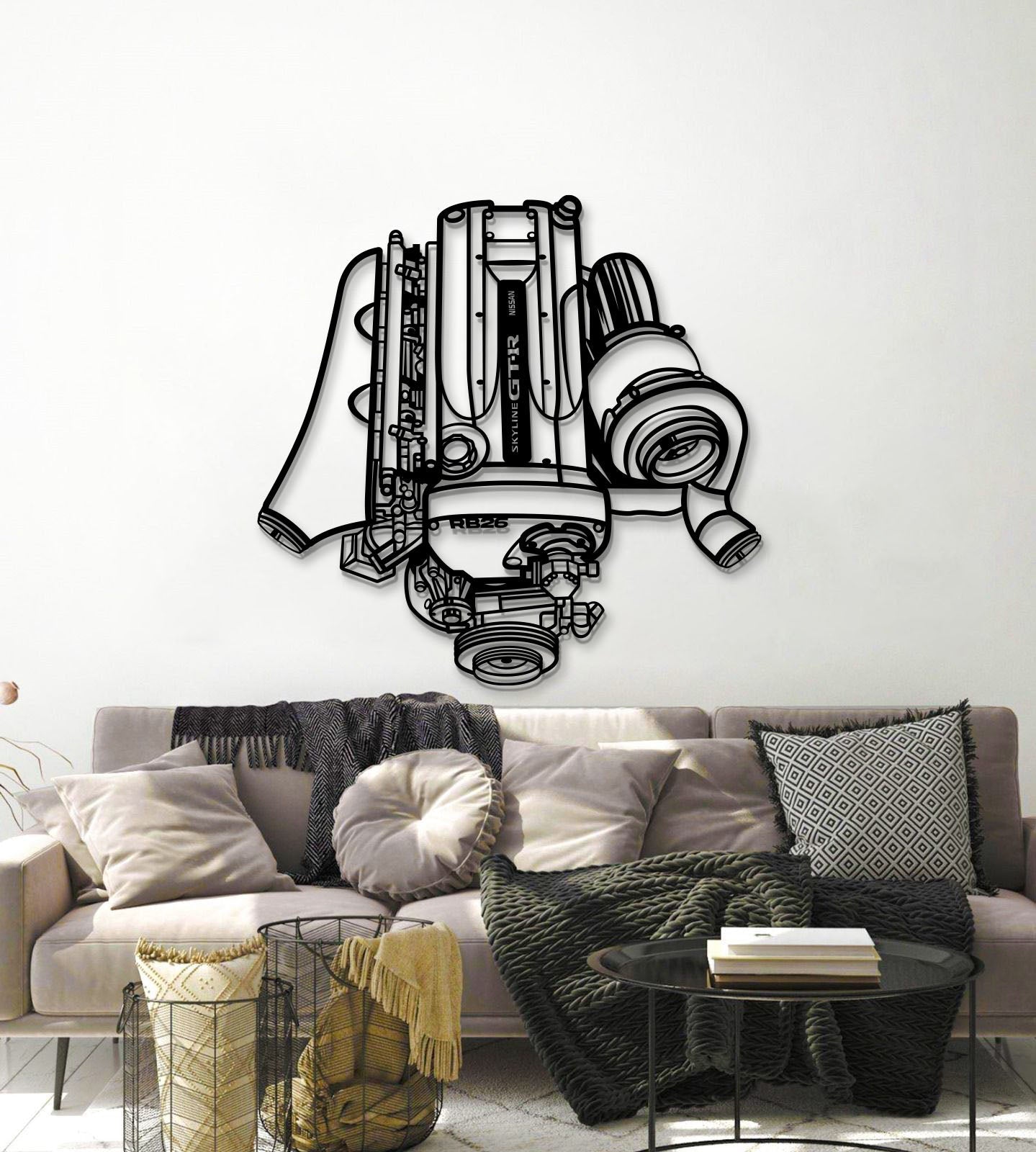 RB26 DETT Metal Engine Block Wall Art