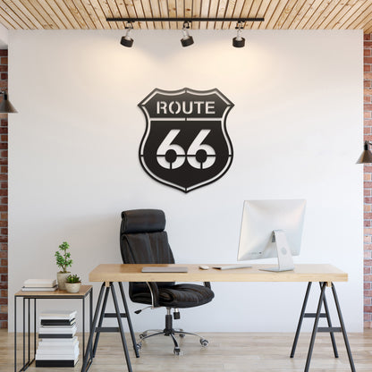 Route 66 Metal Car Culture Wall Art