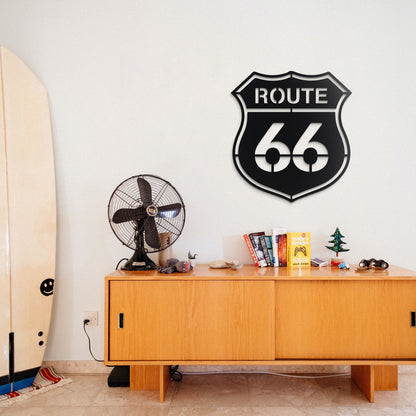 Route 66 Metal Car Culture Wall Art